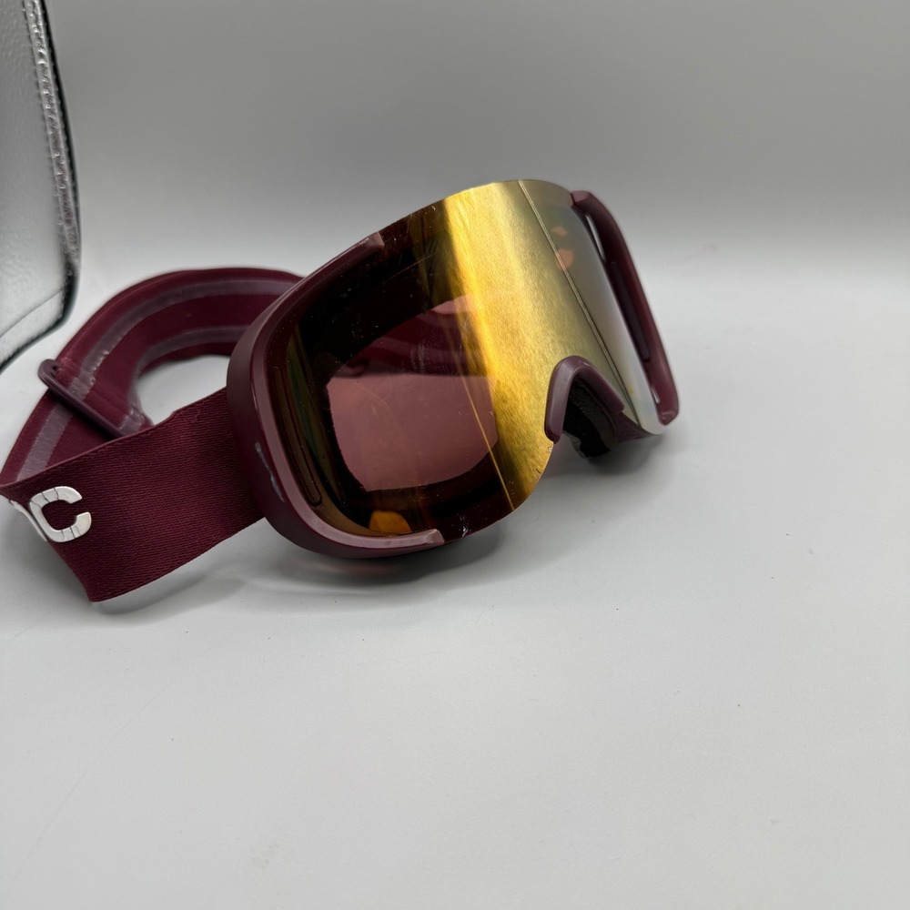 POC Ski Goggles Unisex Burgundy Gold Mirror Zeiss Lens Wide View